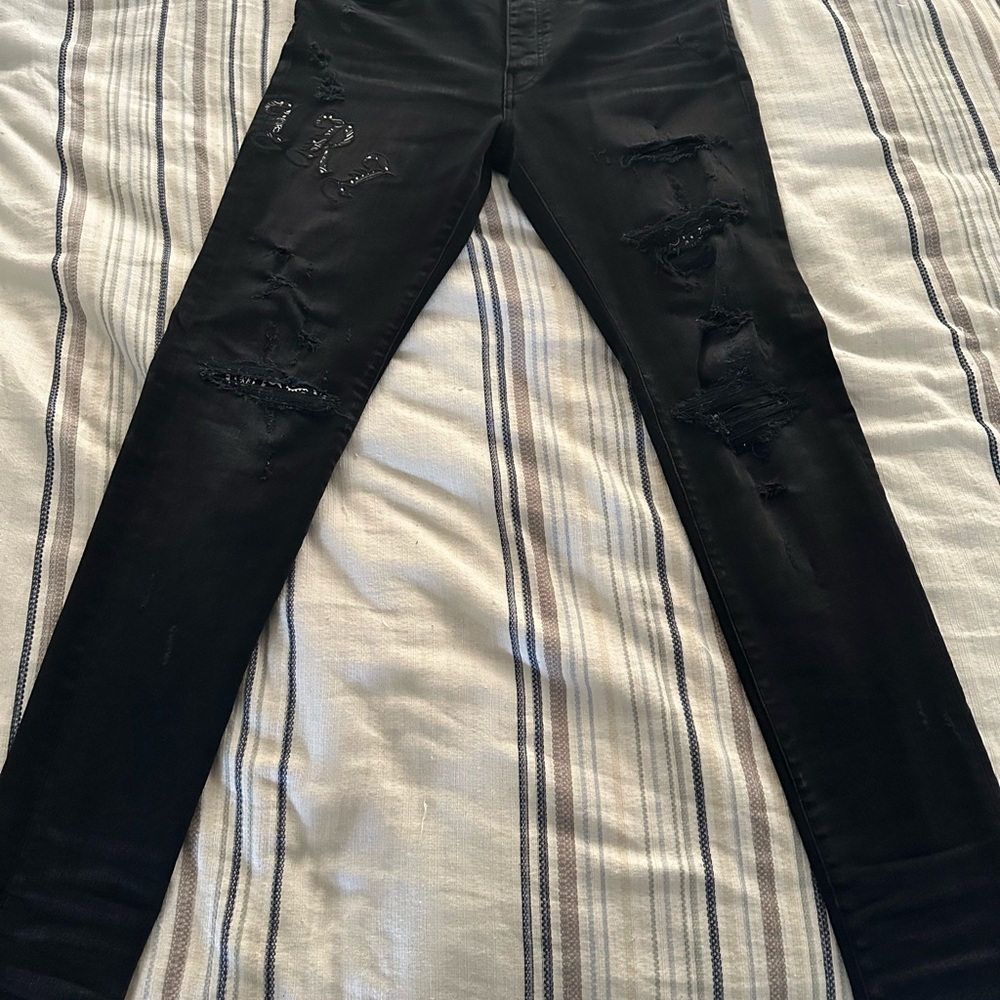 AMIRI Old English Logo Clay Black Denim Jeans